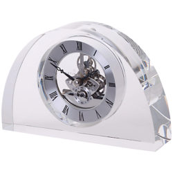 Dartington Crystal Oval Glass Clock Clear